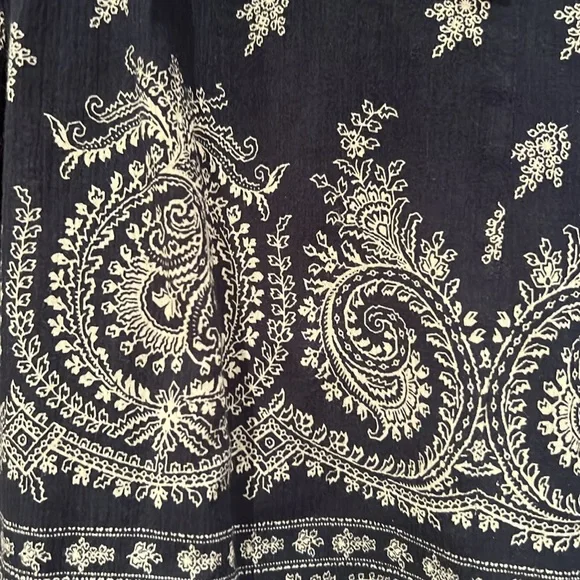 Sea New York Navy Paisley Bandana Print Long Sleeve Blouse Size 2 - Picture 5 of 6